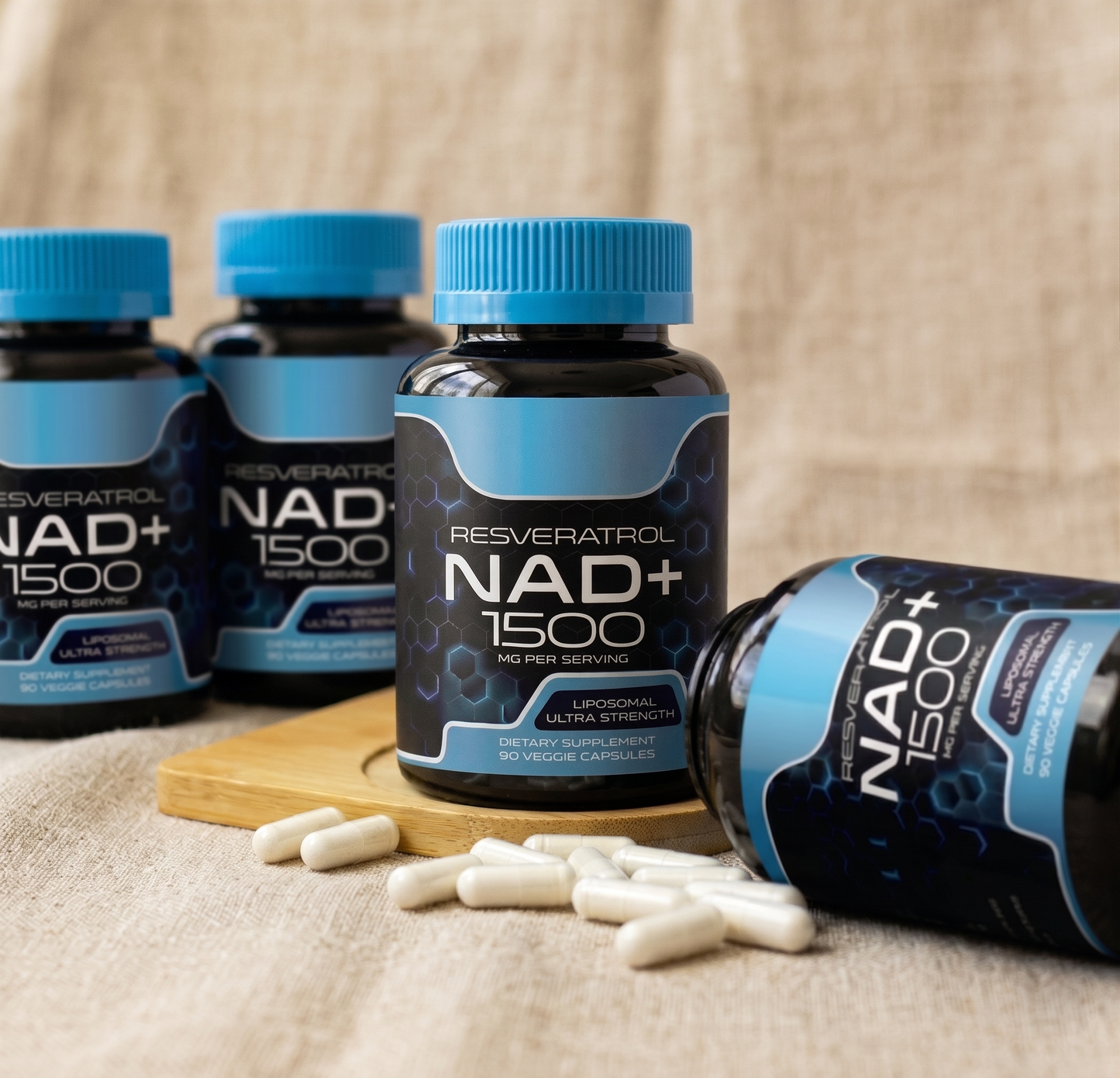 Resveratrol + NAD+ 1500 mg – Soporte avanzado de longevidad para una mente clara y un cuerpo optimizado