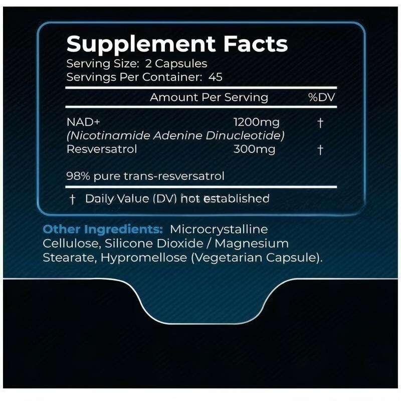 Resveratrol + NAD+ 1500 mg – Soporte avanzado de longevidad para una mente clara y un cuerpo optimizado